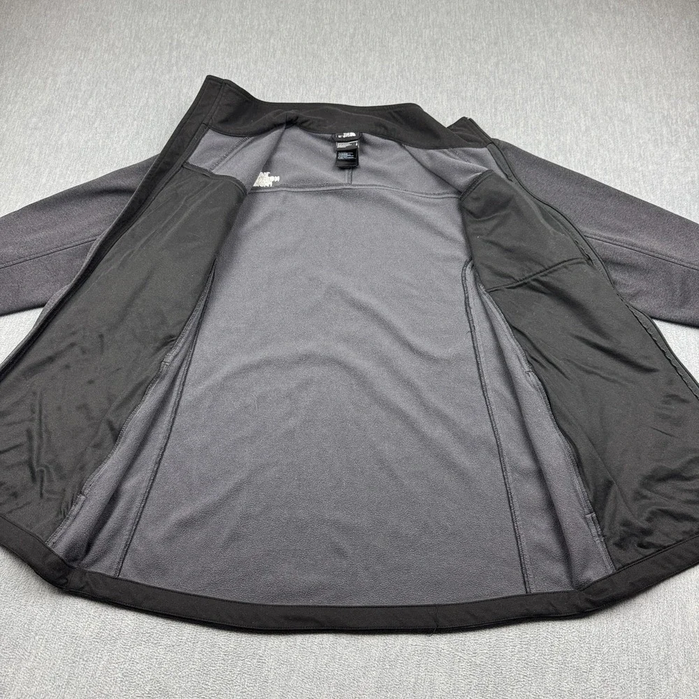 The North Face Jacket Mens Large Gray Full Zip Fleece Hiking Outdoor Mock Neck